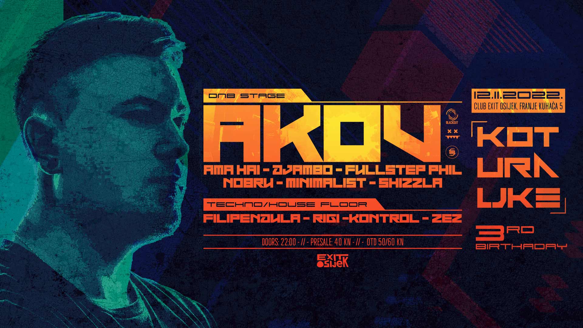 Promo design by Studio Daboo for event with AKOV by Koturaljke Osijek Croatia